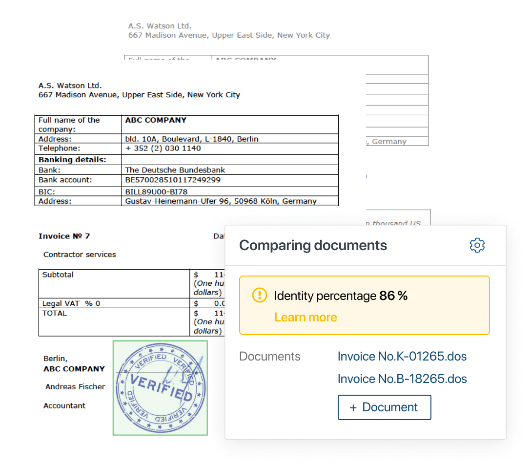 Smart document comparison